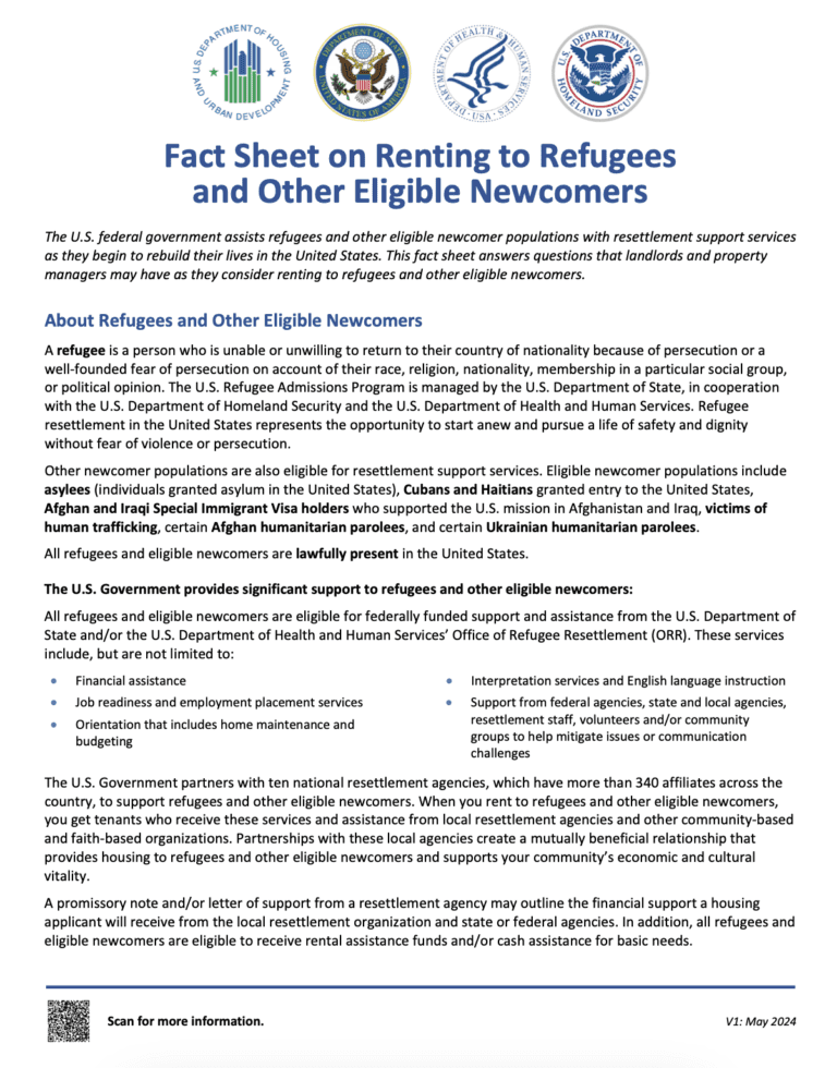 Fact Sheet on Renting to Refugees and Other Eligible Newcomers